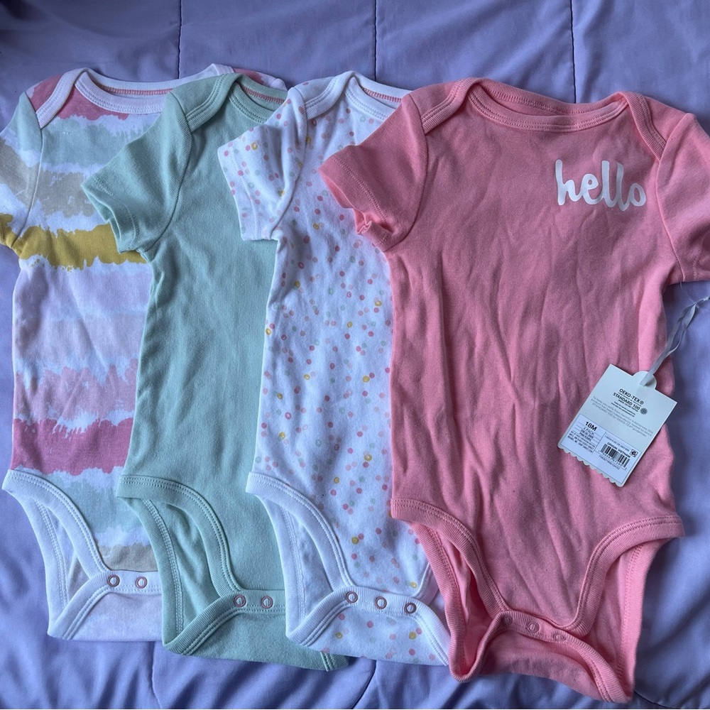 Cloud island short sleeve Bodysuits 4pack